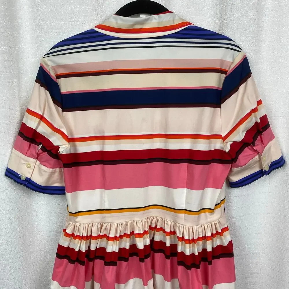 Kate Spade New York Spice Things Up Berber Stripe Shirt Dress Sz.4 - Picture 12 of 16